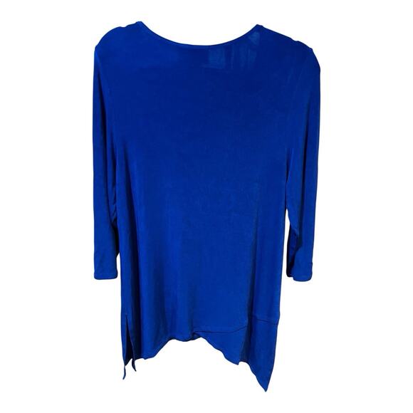 Chicos Travelers Size 3(XL) Royal Blue Trapeze Tunic wrinkle free Liquid Knit - Picture 4 of 7
